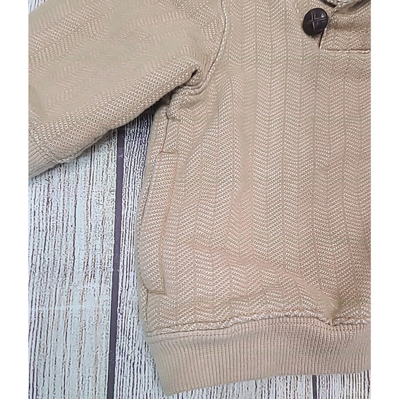 Janie And Jack Cowl Neck Pullover Shirt Infants 3-6 Months Sand Beige Pockets - Picture 2 of 6